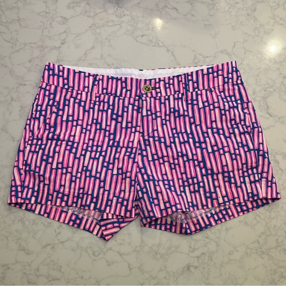 Lilly Pulitzer The Callahan Short 5” Inseam Pink Blue Size 4 - Picture 1 of 6